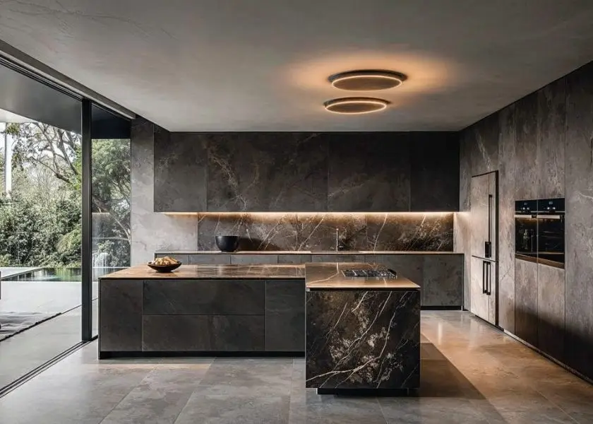 Mini Bar Dapur Keramik Motif Kayu